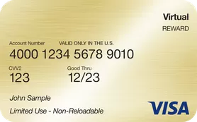 $10 Virtual Promotional Visa Prepaid Card Gift Card